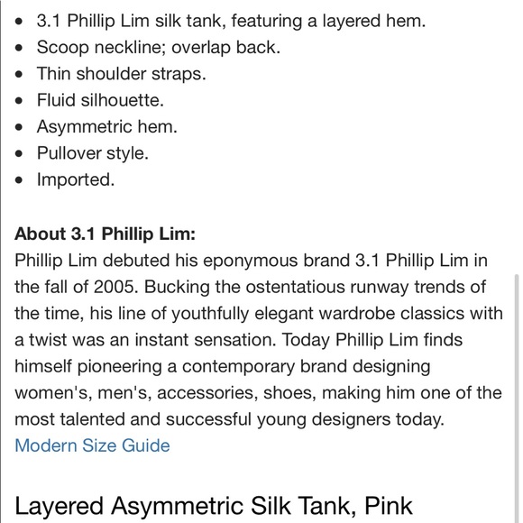 3.1 Phillip Lim Asymmetric 100% Silk Pink Top - Picture 10 of 10